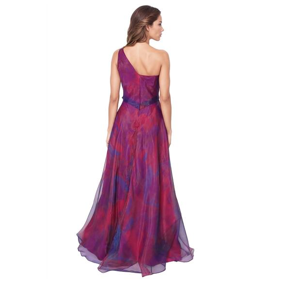 NWT RENE RUIZ $1,800 ONE SHOULDER A-LINE ORGANZA GOWN Sz 8 - Picture 4 of 5